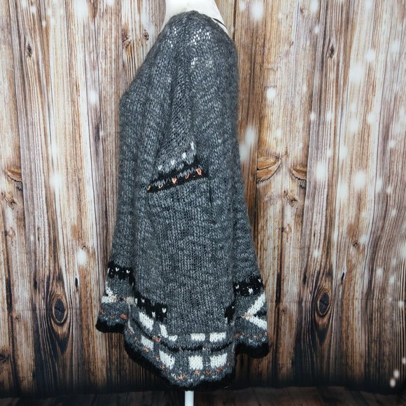 Free People Oversized Knit Charcoal Sweater S NWOT - Picture 2 of 6